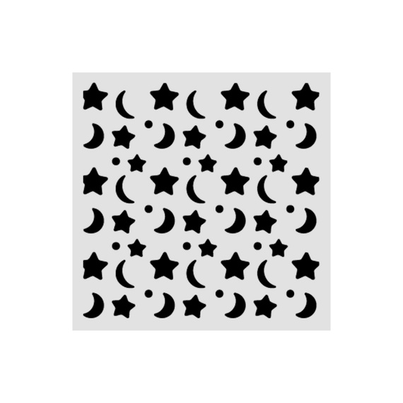 Stencil mixed Media 3D 12x12cm - Baby moon and stars - Stamperia 