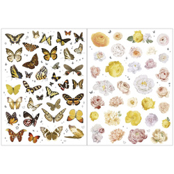 Stickers foil - Yellow butterflies and flowers