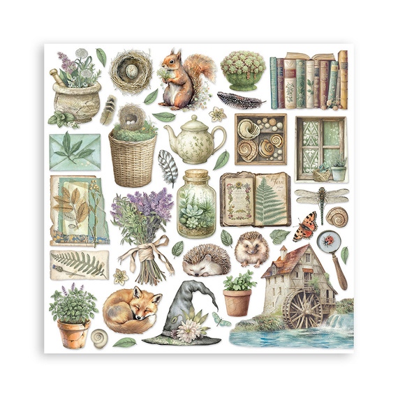 Scrapbooking Craft Papier Set 20x20 - Stamperia - Herbarium Silvae