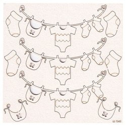 Chipboard Garland of baby laundry (3 pcs)