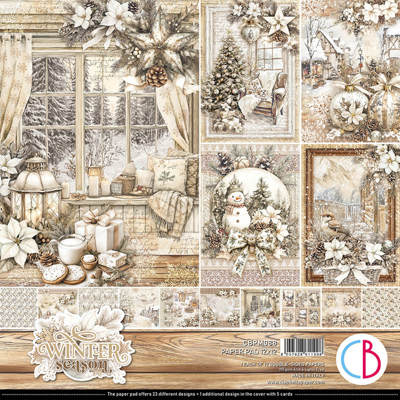 Set of scrapbooking papers 30x30cm - Paper Pad - Ciao Bella - Winter Season