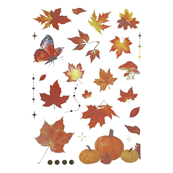 Stickers foil - Leaves, mushrooms, squirrels
