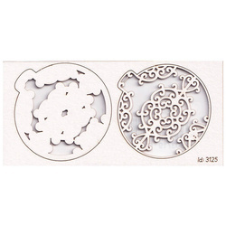 Chipboard Die Cut 2-layer bauble 01 - Idea d'oro SC