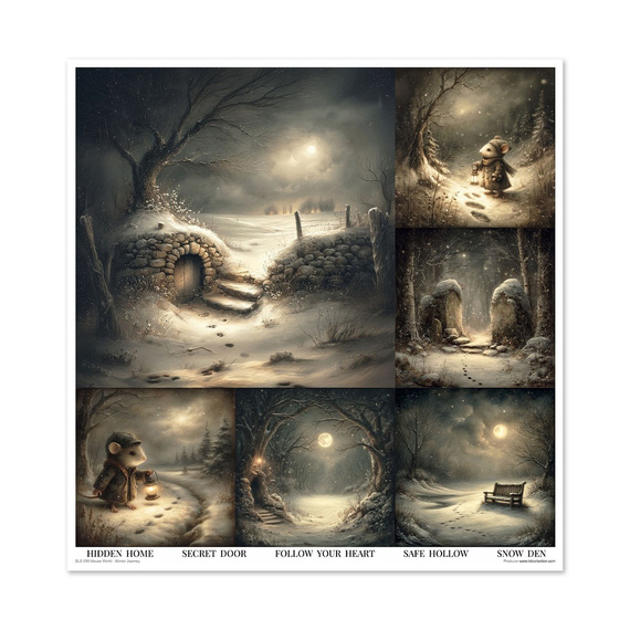 Set of scrapbooking papers 30x30 -  Mouse World - Winter Journey - Itd Collection