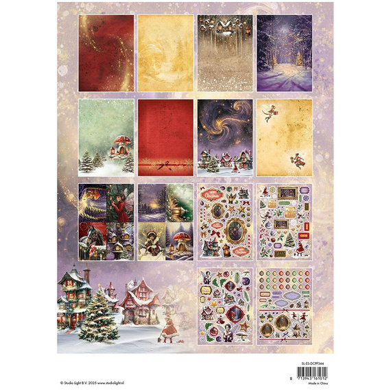 Set of scrapbooking papers with A4 elements - Fairy Christmas
