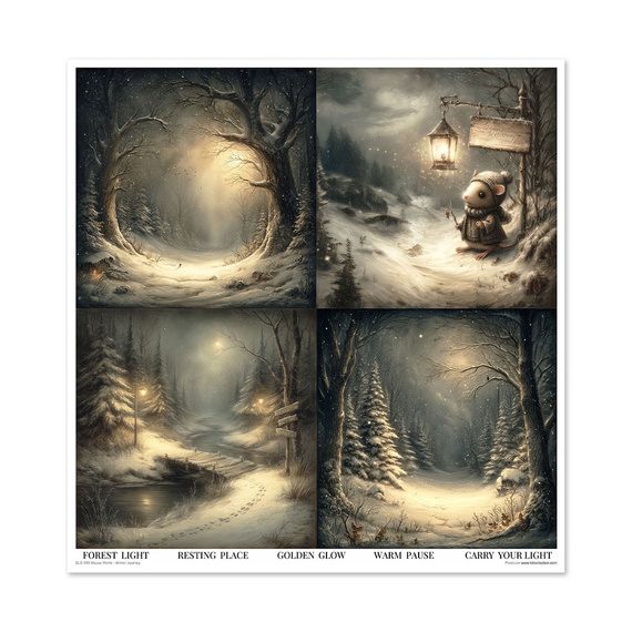 Set of scrapbooking papers 30x30 -  Mouse World - Winter Journey - Itd Collection