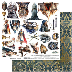 Scrapbooking paper 30x30 - Alchemy of Art - extras to be cut out - The Legends of the Dragons