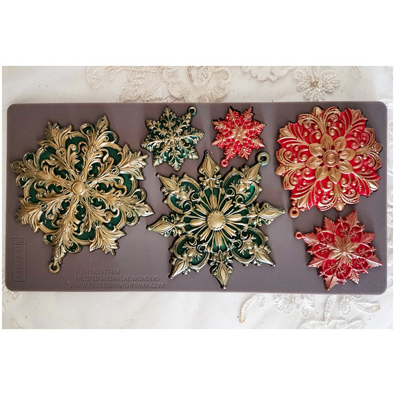 Silicone mold - Prima - Frosted Snowflake snowflakes