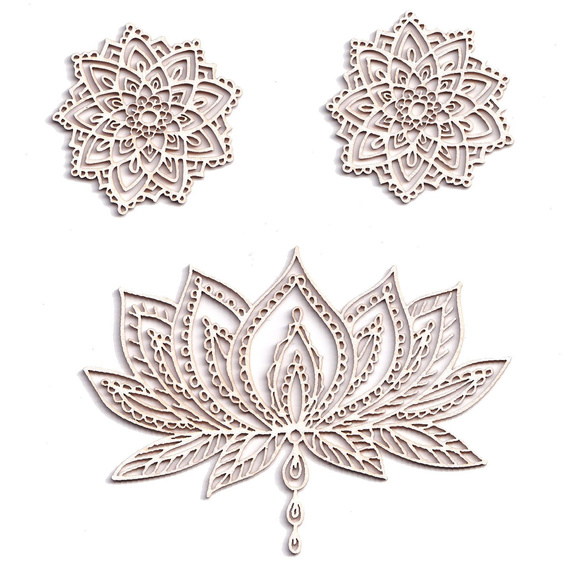 Chipboard Mehendi Lotus 