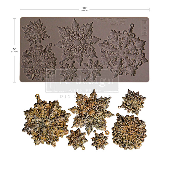 Silicone mold - Prima - Frosted Snowflake snowflakes