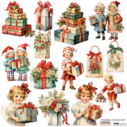 Stickers - ScrapLove - Christmas vintage gift