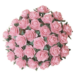 MINIATURE MULBERRY PAPER STAR ROSES 12 mm - BABY PINK
