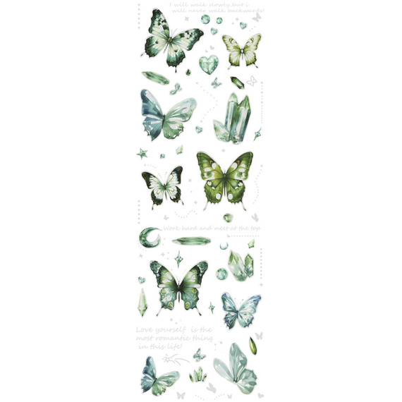 Stickers foil - Green butterflies