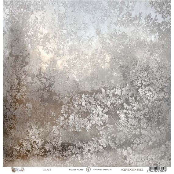 Scrapbooking Paper 30x30 cm - UHK Gallery - White Whispers - Glass