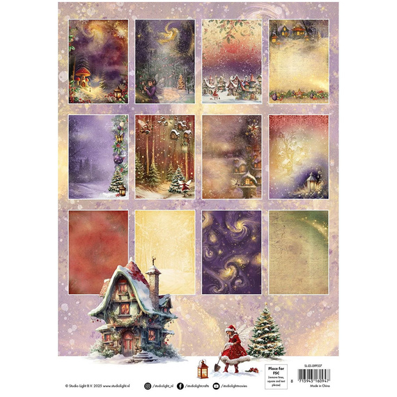 Set of A4 scrapbooking papers and elements - Fairy Christmas