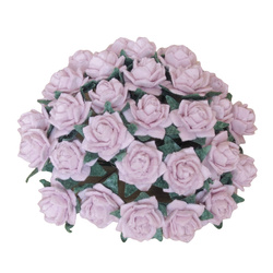 100 MINIATURE MULBERRY PAPER STAR ROSES 12 mm LILAC 