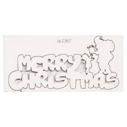 Chipboard Merry Christmas Lettering with Santa