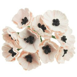 50 PALE PINK MULBERRY PAPER POPPY FLOWERS