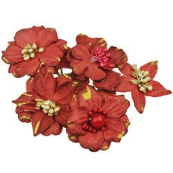 PRETTY FLORI MULBERRY PAPER FLOWERS - RED