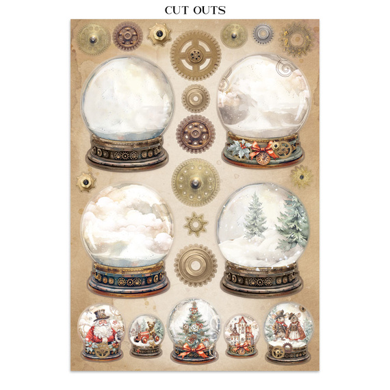 Junk Journal set of papers, stickers and elements - Gear Up For Christmas - Stamperia 