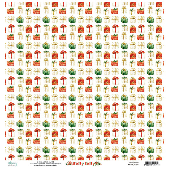 Scrapbooking paper 30x30 - Mintay - Holly Jolly 04