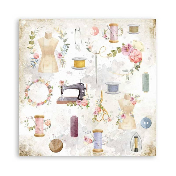Scrapbooking Craft Papier Set for scrapbooking 30x30 - Stamperia - Romantic Threads