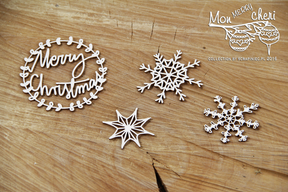 Chipboard Christmas themes -Mon Merry cheri - Merry Christmas 01 