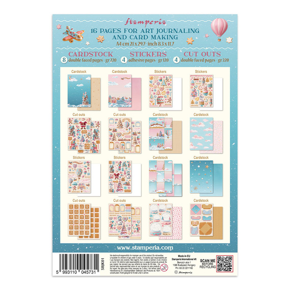 Junk Journal set of papers, stickers and elements - Candy Christmas - Stamperia