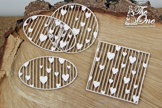 Chipboard Little Backgrounds with hearts 