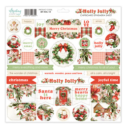 Sheet of cardboard elements - Mintay - Holly Jolly ENG 