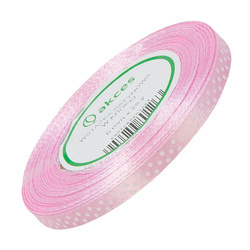 Wstążka satynowa pudrowa różowa 6mm - 32mb