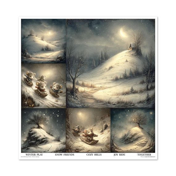 Set of scrapbooking papers 30x30 -  Mouse World - Winter Journey - Itd Collection