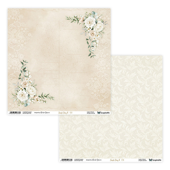 Scrapbooking papers set of 30x30 cm - ScrapAndMe - Simple Story 4