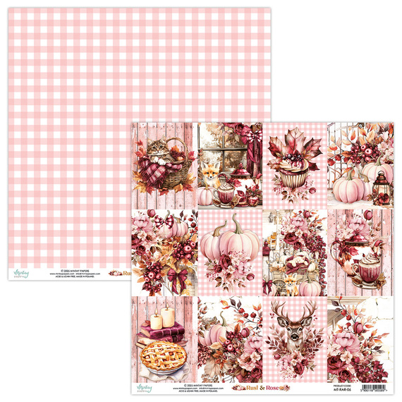 Set of scrapbooking papers 30x30 - Mintay - Rust & Rose