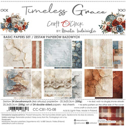 Set of scrapbooking papers 20x20 - Craft o'clock - Timeless Grace - BASIC
