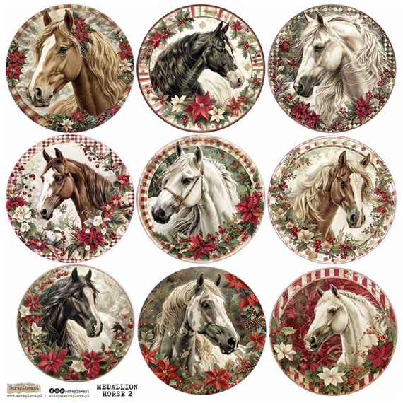 Stickers paper - ScrapLove - Medallion Horse 2 - Medallions horses