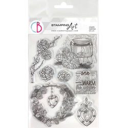 Acrylic stamp 15x21 - Ciao Bella - Warm Heart lantern garland pinecones