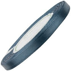Dark silver satin ribbon 6mm - 32mb