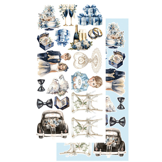 Set of 15x30 scrapbooking papers - Alchemy of Art -  In shades of blue
