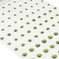 100 SELF ADHESIVE RHINESTONES - OLIVE GREEN