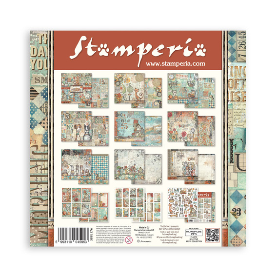 Set of scrapbooking papers 30x30 - Furry Friends - Stamperia