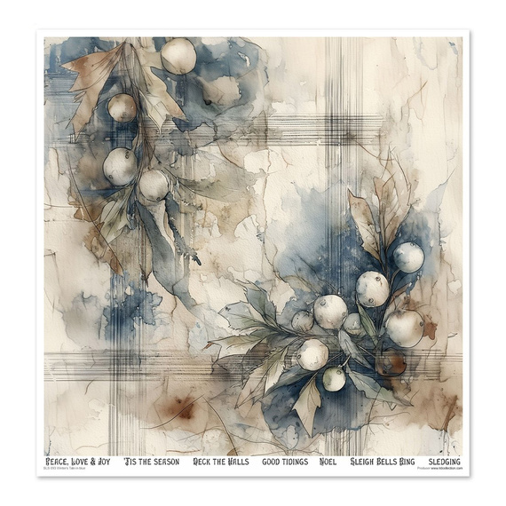 Set of scrapbooking papers 30x30 - Winter's Tale in blue