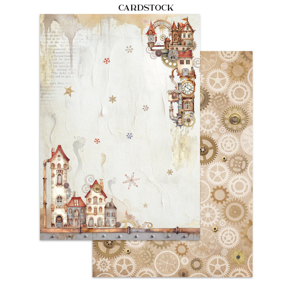 Junk Journal set of papers, stickers and elements - Gear Up For Christmas - Stamperia 