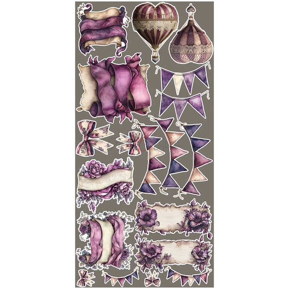 Time scrapbooking accessories set - Craft o'clock - Plum & Caramel - MIX
