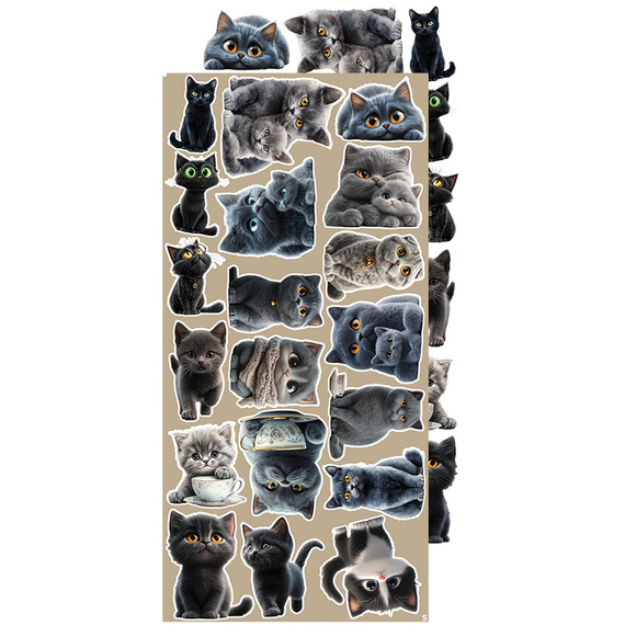 Time scrapbooking accessories set - Craft o'clock - Cats