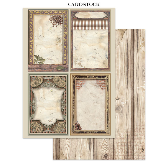 Junk Journal set of papers, stickers and elements - Coffee & Chocolate - Stamperia 