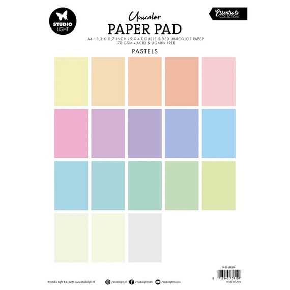 Set of scrapbooking papers A4 - Pastels Tones