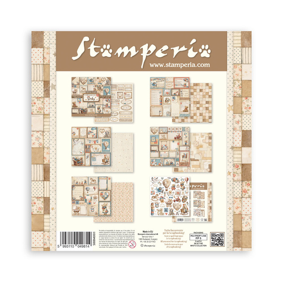 Set of scrapbooking papers 30x30 - Baby - Stamperia