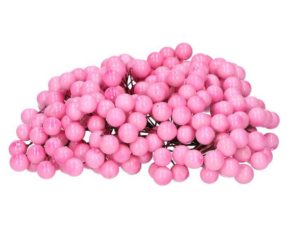 Pink berries of mountain ash