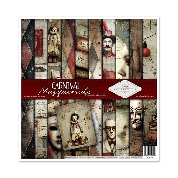 Set of scrapbooking papers 30x30 - Carnival - Masquerade - Itd Collection